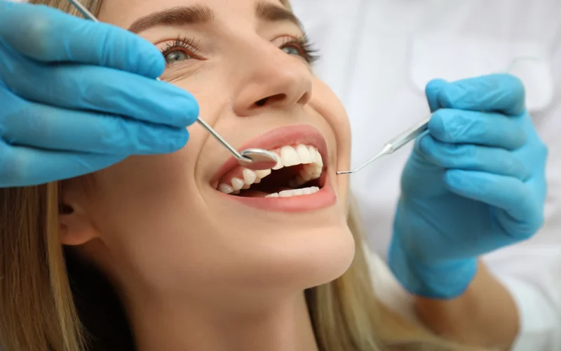 lady smiling during cosmetic dental examining in Markham